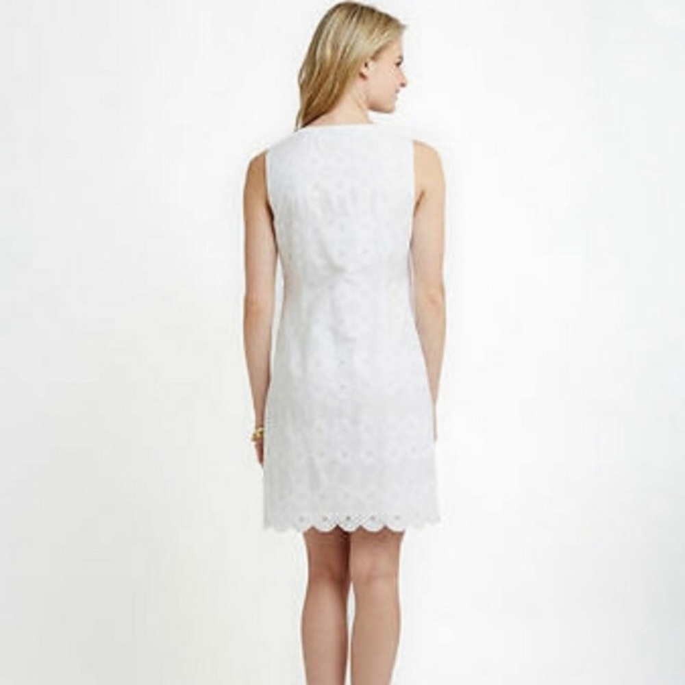 NWT Vineyard Vines white eyelet ruffle shift dress - Picture 3 of 8